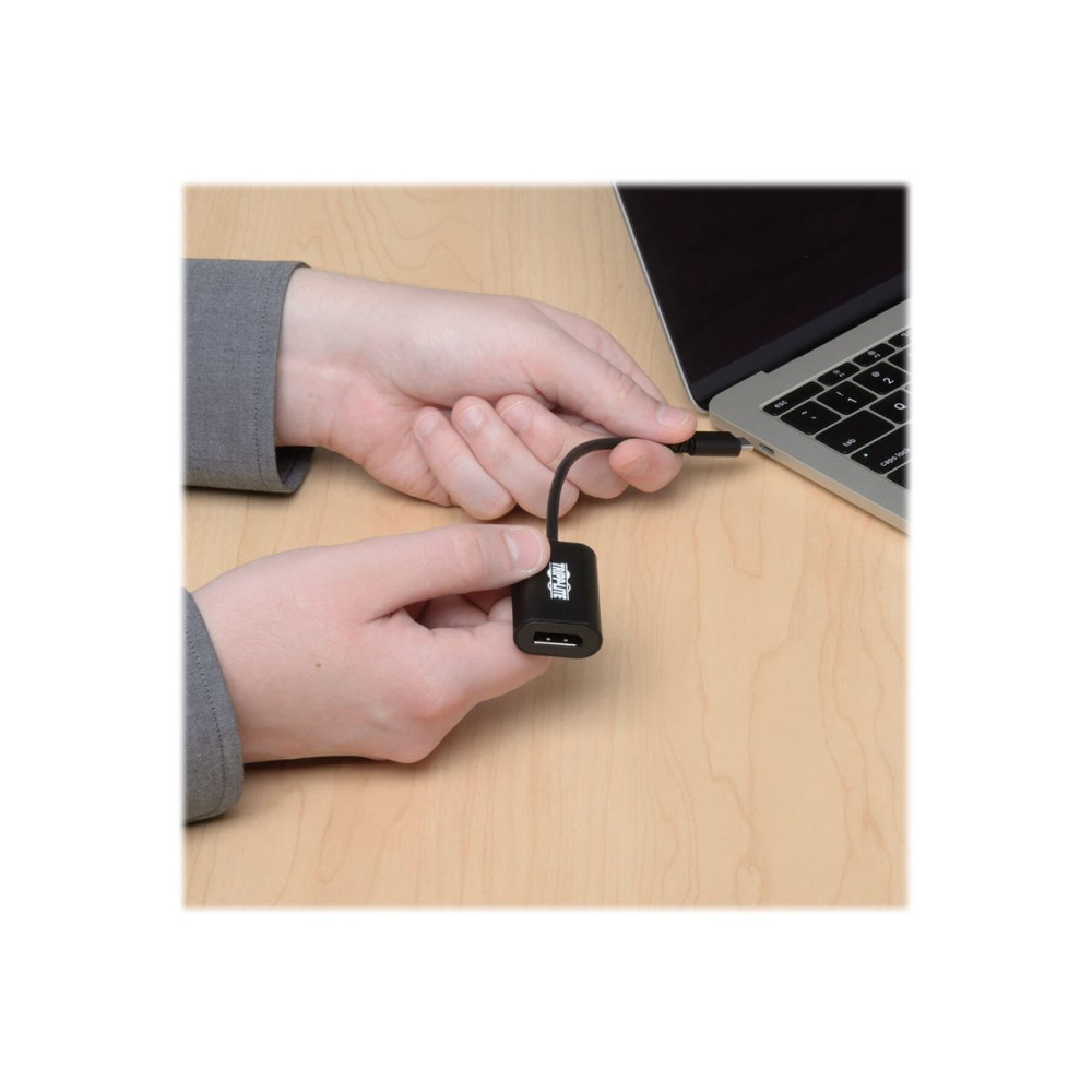 Produktbild för Eaton Tripp Lite Series USB C to DisplayPort Video Adapter Converter 4K x 2K @ 60Hz, Black, USB Type C to DP, USB-C, USB Type-C 6in - extern videoadapter - svart