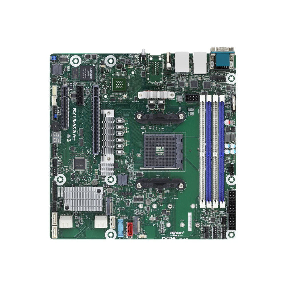 Produktbild för ASRock Rack X570D4U - moderkort - micro ATX - Socket AM4 - AMD X570