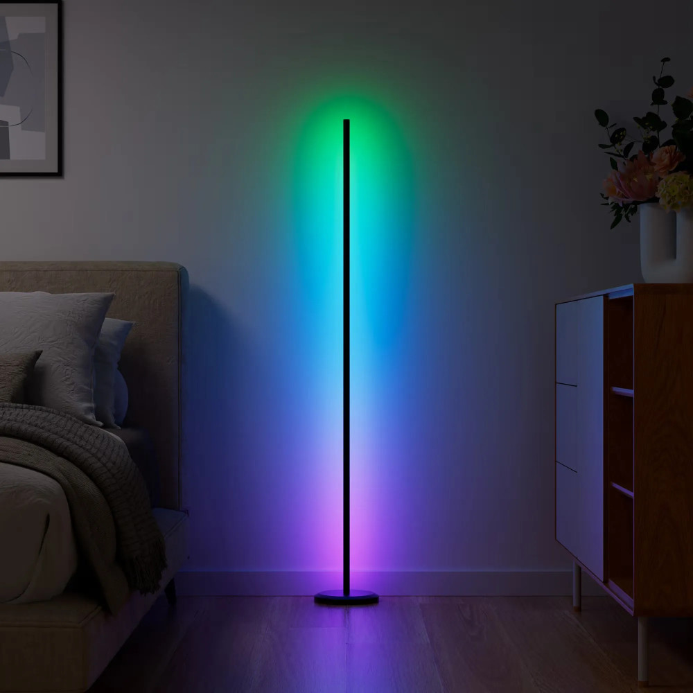 Produktbild för Nanoleaf Smart Multicolor - golvlampa - LED - 16 miljoner färger/justerbar vit - 2200-6500 K - svart
