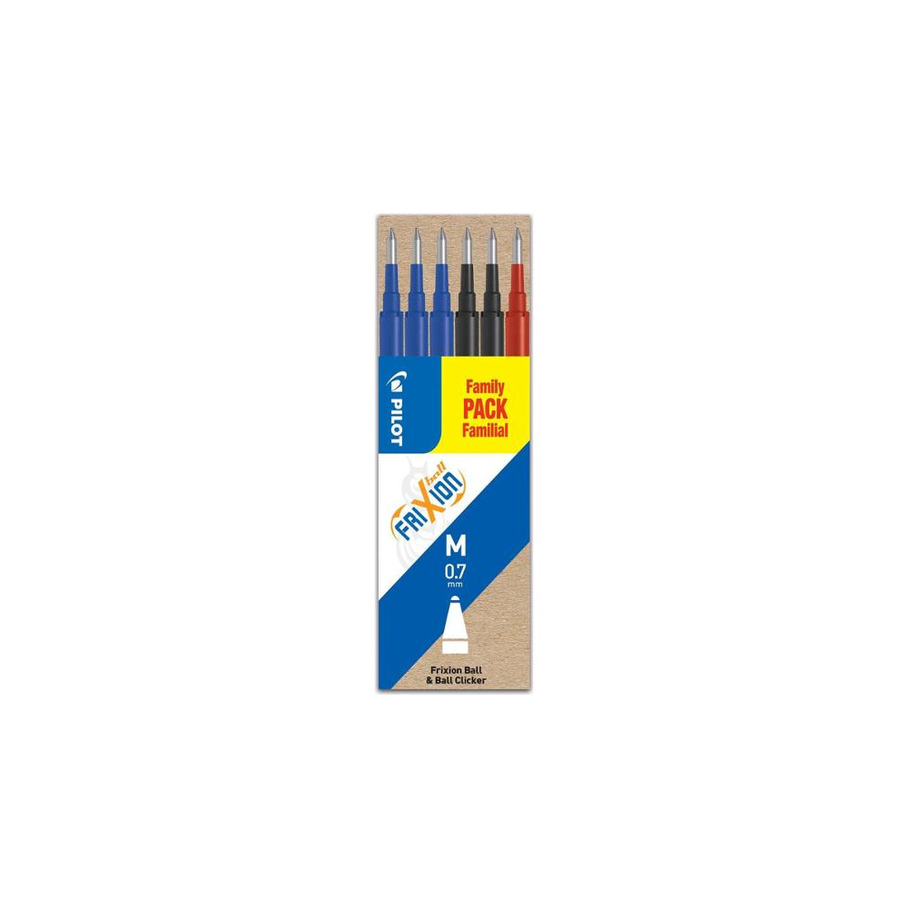 Produktbild för REFILL PILOT FRIXION 0,7MM 3FÄRGER 6/FP