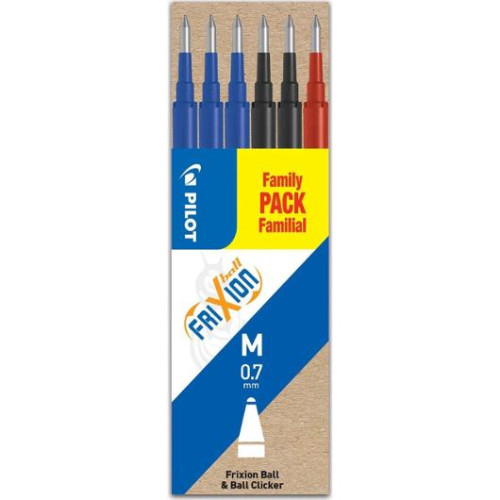 PILOT REFILL PILOT FRIXION 0,7MM 3FÄRGER 6/FP