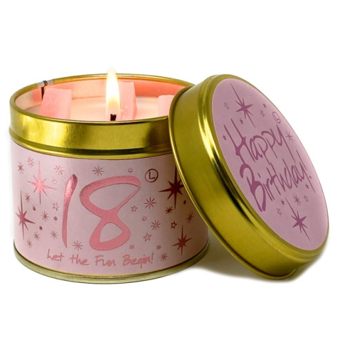 LILY FLAME CANDLES Happy Birthday 18 - Scented Tin Candle