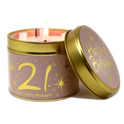 LILY FLAME CANDLES Happy Birthday 21 - Scented Tin Candle