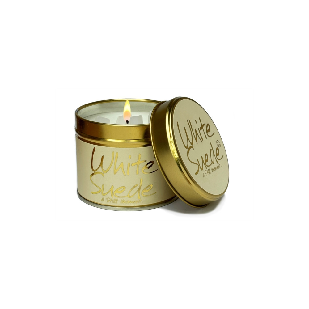 Produktbild för White Suede -Scented Tin Candle