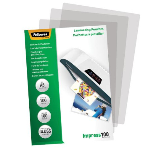 FELLOWES Laminat FELLOWES A5 100mic klar 100/fp