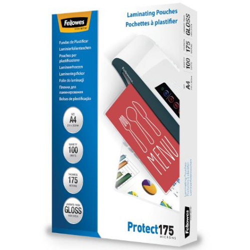 FELLOWES Laminat FELLOWES A4 175mic klar 100/fp