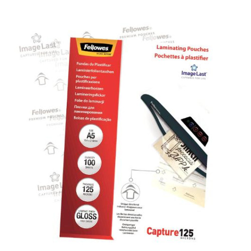 FELLOWES Laminat FELLOWES A5 125mic klar 100/fp