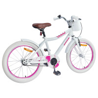Produktbild för Barncykel 18 Tum för 5-7 år gamla Vit