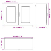 Produktbild för Diskmaskin panel Kalmar Svart Ek 80 x 31 x 60 cm