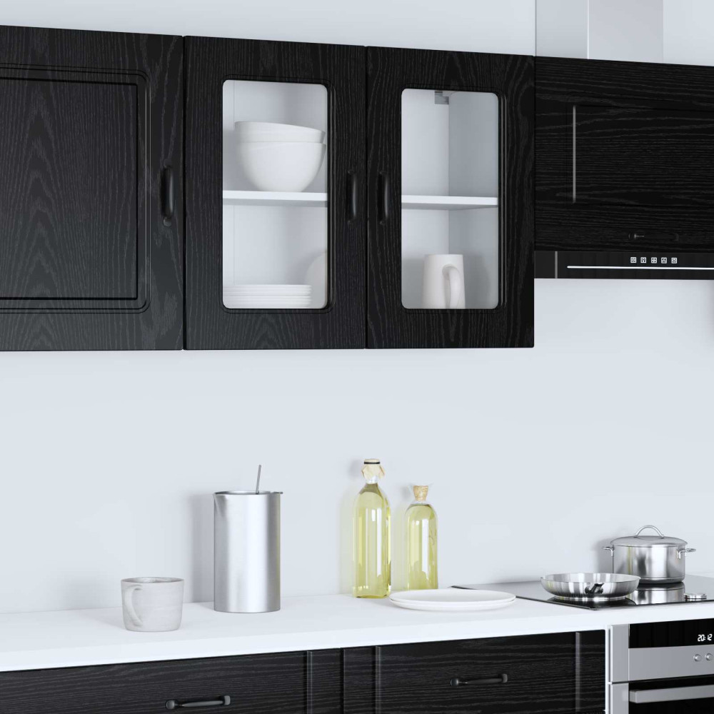 Produktbild för Diskmaskin panel Kalmar Svart Ek 80 x 31 x 60 cm