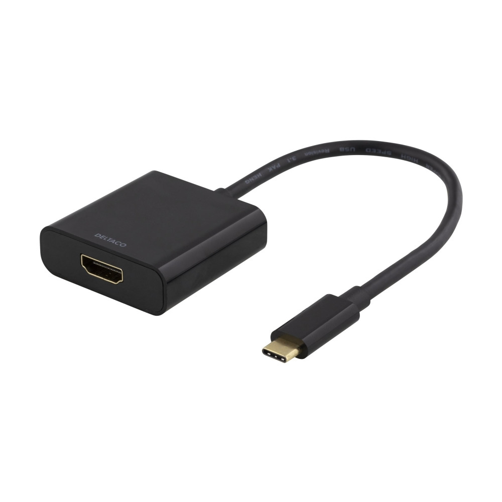 Produktbild för DELTACO USBC-HDMI8 - extern videoadapter - svart