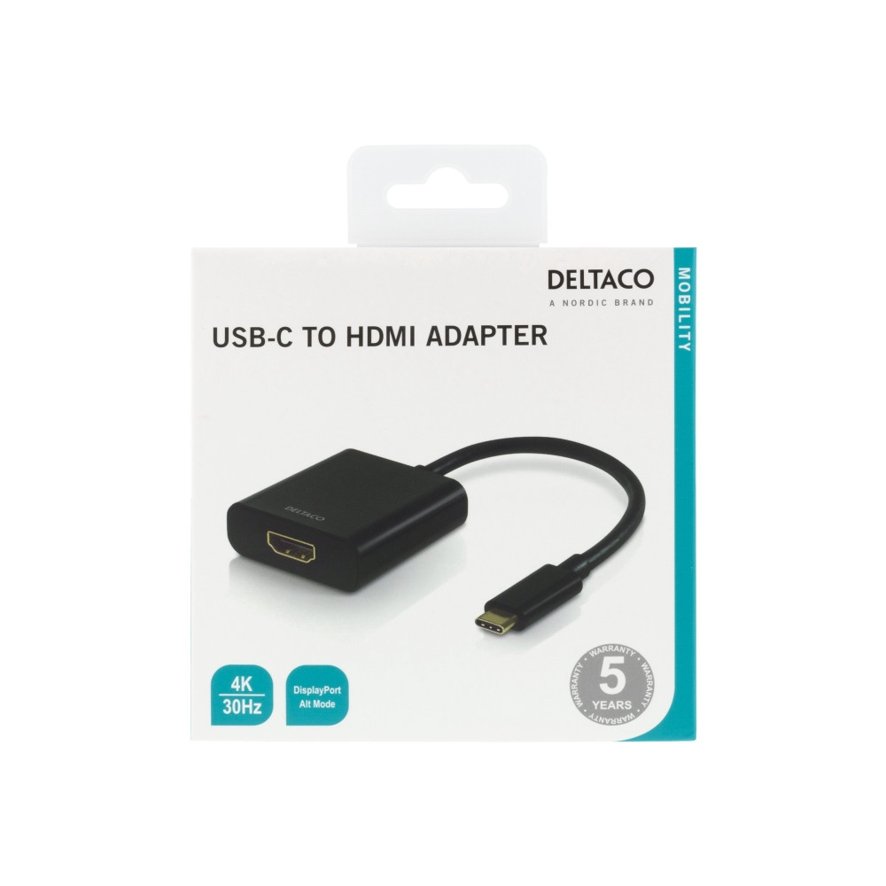 Produktbild för DELTACO USBC-HDMI8 - extern videoadapter - svart