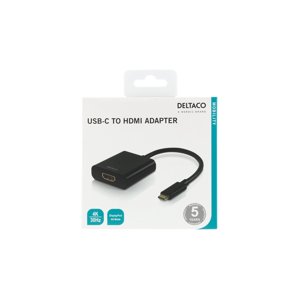 Produktbild för DELTACO USBC-HDMI8 - extern videoadapter - svart
