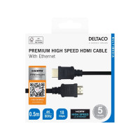Produktbild för DELTACO HDMI-kabel med Ethernet - 50 cm