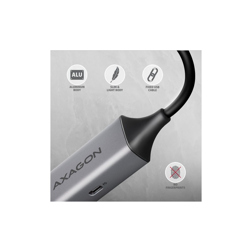 Produktbild för AXAGON ADE-TXPD - nätverksadapter - USB-C 3.2 Gen 1 - Gigabit Ethernet x 1