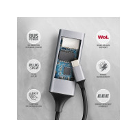 Produktbild för AXAGON ADE-TXPD - nätverksadapter - USB-C 3.2 Gen 1 - Gigabit Ethernet x 1