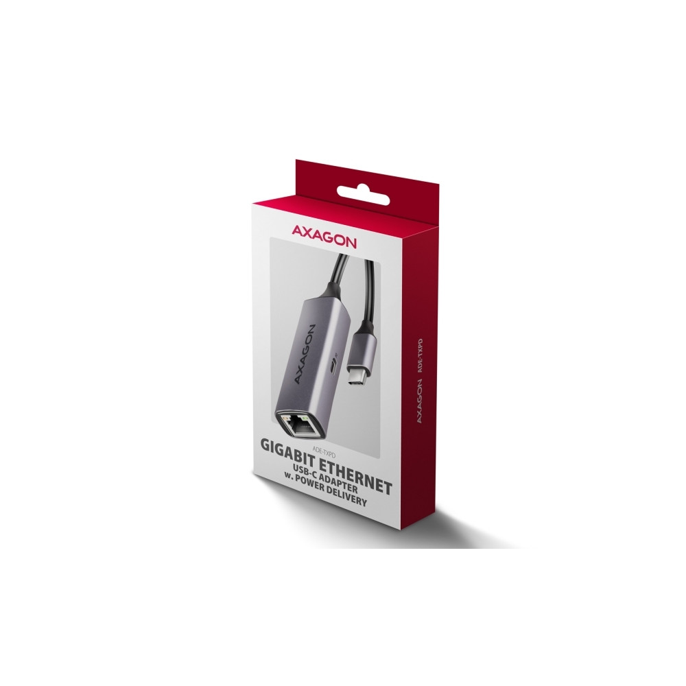 Produktbild för AXAGON ADE-TXPD - nätverksadapter - USB-C 3.2 Gen 1 - Gigabit Ethernet x 1