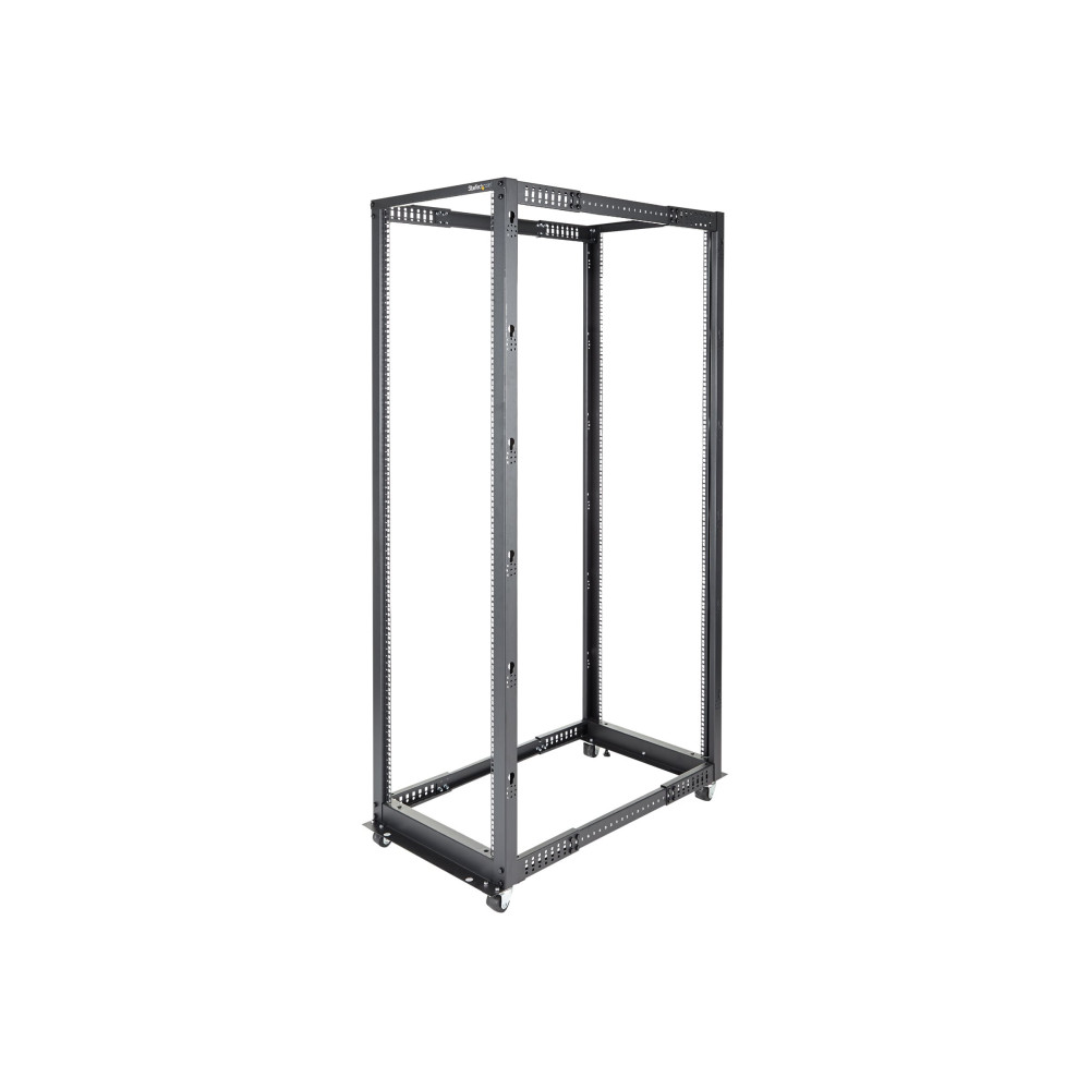 Produktbild för StarTech.com 42U 19-tums öppet serverrack - 4 stolpar justerbart djup 59-104 cm mobilt - Fristående rullande rack för nätverks-/datorutrustning - Dell PowerEdge HP ProLiant ThinkServer - rack - 42U