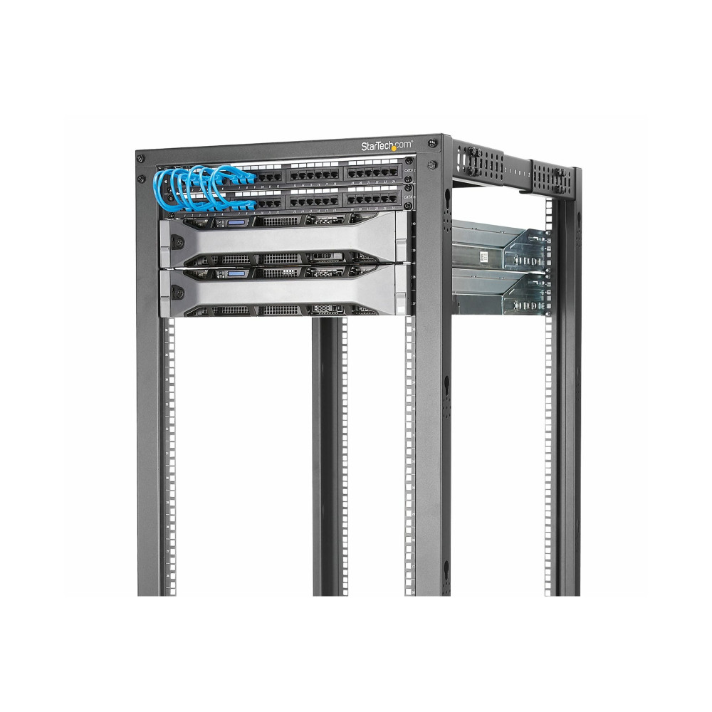 Produktbild för StarTech.com 42U 19-tums öppet serverrack - 4 stolpar justerbart djup 59-104 cm mobilt - Fristående rullande rack för nätverks-/datorutrustning - Dell PowerEdge HP ProLiant ThinkServer - rack - 42U