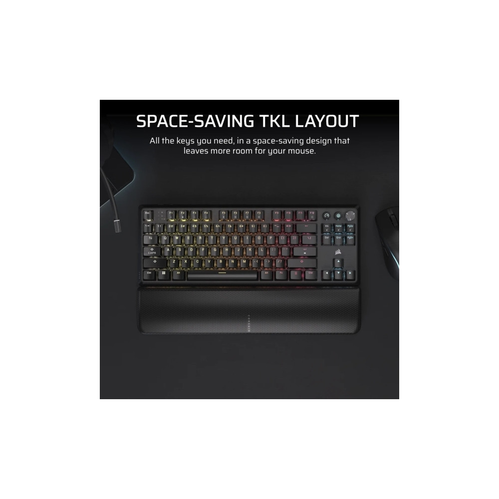Produktbild för CORSAIR K70 CORE TKL WIRELESS RGB - tangentbord TKL - QWERTY - Nordisk - svart Inmatningsenhet