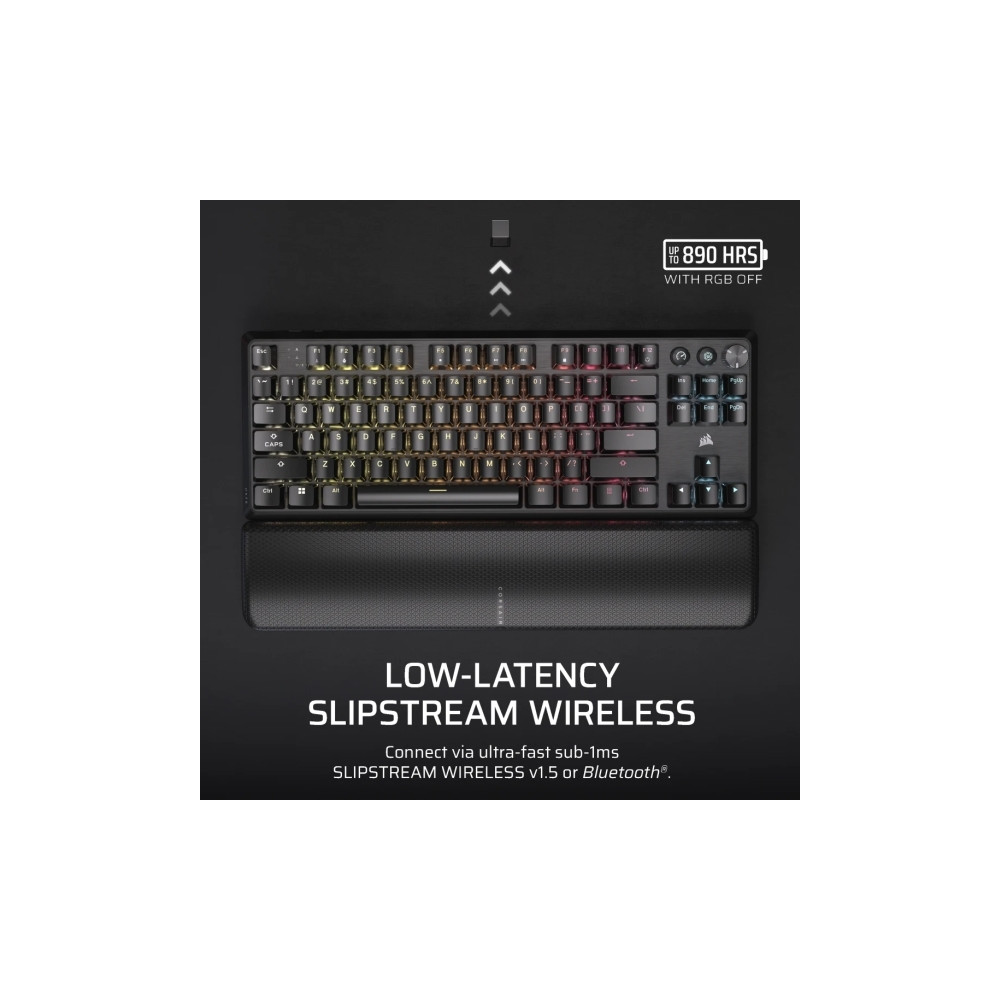 Produktbild för CORSAIR K70 CORE TKL WIRELESS RGB - tangentbord TKL - QWERTY - Nordisk - svart Inmatningsenhet