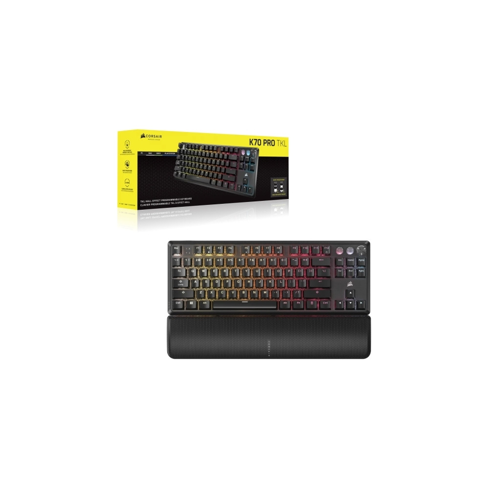 Produktbild för CORSAIR K70 PRO TKL - tangentbord TKL - QWERTY - Nordisk - svart Inmatningsenhet