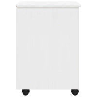 Produktbild för Rullande skåp med hjul Vit 34 x 39 x 56 cm Massivt furu