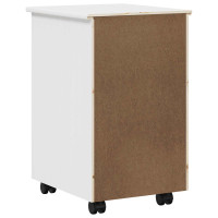 Produktbild för Rullande skåp med hjul Vit 34 x 39 x 56 cm Massivt furu