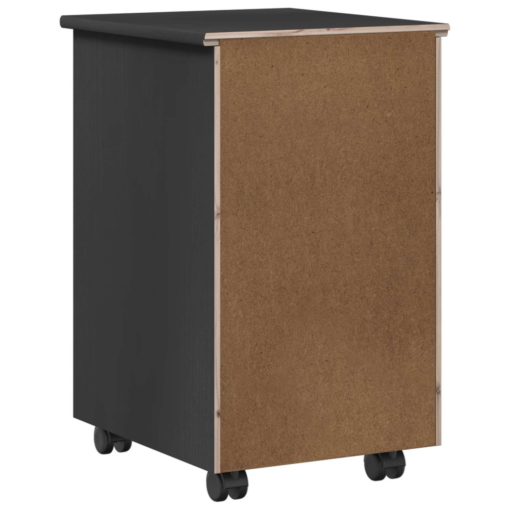 Produktbild för Rullande skåp med hjul Grå 34 x 39 x 56 cm Massivt furu