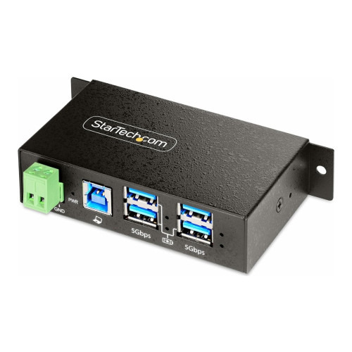 StarTech.com StarTech.com 4-Port Managed USB Hub with 4x USB-A, Heavy Duty with Metal Industrial Housing, ESD & Surge Protection, Wall/Desk/Din-Rail Mountable, USB 3.0/3.1/3.2 Gen 1 5Gbps - hubb - 4 portar - TAA-kompatibel