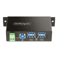 Produktbild för StarTech.com 4-Port Managed USB Hub with 4x USB-A, Heavy Duty with Metal Industrial Housing, ESD & Surge Protection, Wall/Desk/Din-Rail Mountable, USB 3.0/3.1/3.2 Gen 1 5Gbps - hubb - 4 portar - TAA-kompatibel