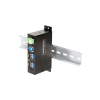 Produktbild för StarTech.com 4-Port Managed USB Hub with 4x USB-A, Heavy Duty with Metal Industrial Housing, ESD & Surge Protection, Wall/Desk/Din-Rail Mountable, USB 3.0/3.1/3.2 Gen 1 5Gbps - hubb - 4 portar - TAA-kompatibel