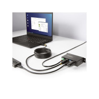 Produktbild för StarTech.com 4-Port Managed USB Hub with 4x USB-A, Heavy Duty with Metal Industrial Housing, ESD & Surge Protection, Wall/Desk/Din-Rail Mountable, USB 3.0/3.1/3.2 Gen 1 5Gbps - hubb - 4 portar - TAA-kompatibel