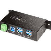 Produktbild för StarTech.com 4-Port Managed USB Hub with 4x USB-A, Heavy Duty with Metal Industrial Housing, ESD & Surge Protection, Wall/Desk/Din-Rail Mountable, USB 3.0/3.1/3.2 Gen 1 5Gbps - hubb - 4 portar - TAA-kompatibel