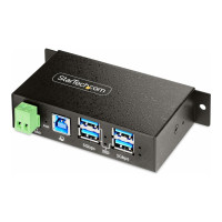 Produktbild för StarTech.com 4-Port Managed USB Hub with 4x USB-A, Heavy Duty with Metal Industrial Housing, ESD & Surge Protection, Wall/Desk/Din-Rail Mountable, USB 3.0/3.1/3.2 Gen 1 5Gbps - hubb - 4 portar - TAA-kompatibel