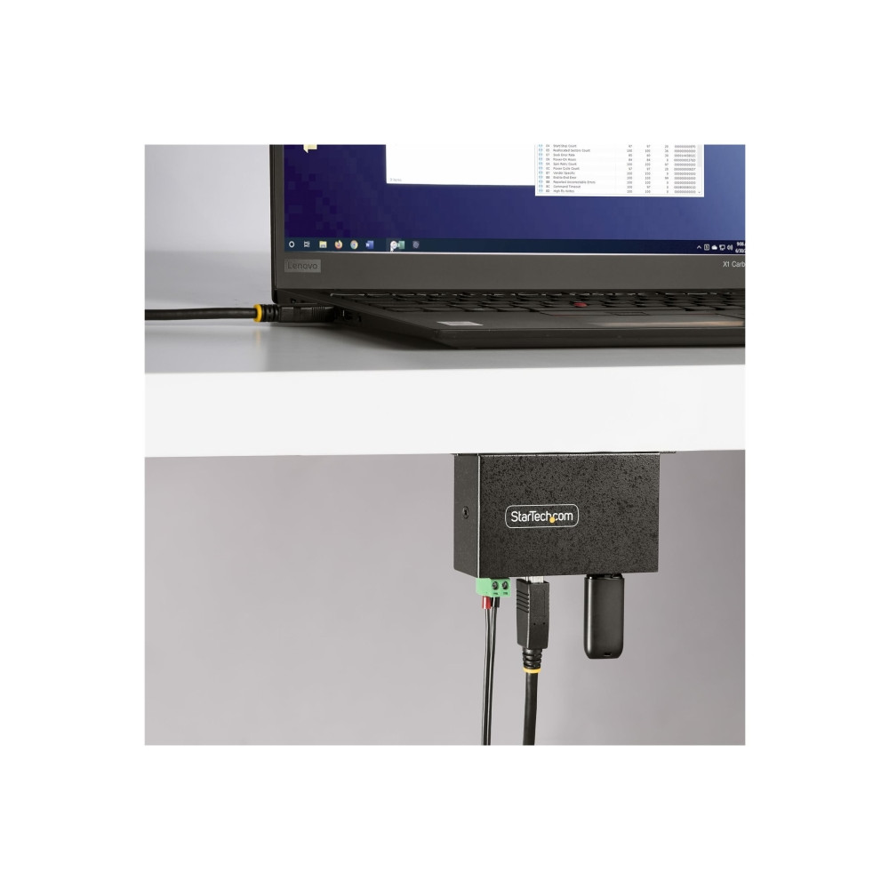 Produktbild för StarTech.com 4-Port Managed USB Hub with 4x USB-A, Heavy Duty with Metal Industrial Housing, ESD & Surge Protection, Wall/Desk/Din-Rail Mountable, USB 3.0/3.1/3.2 Gen 1 5Gbps - hubb - 4 portar - TAA-kompatibel