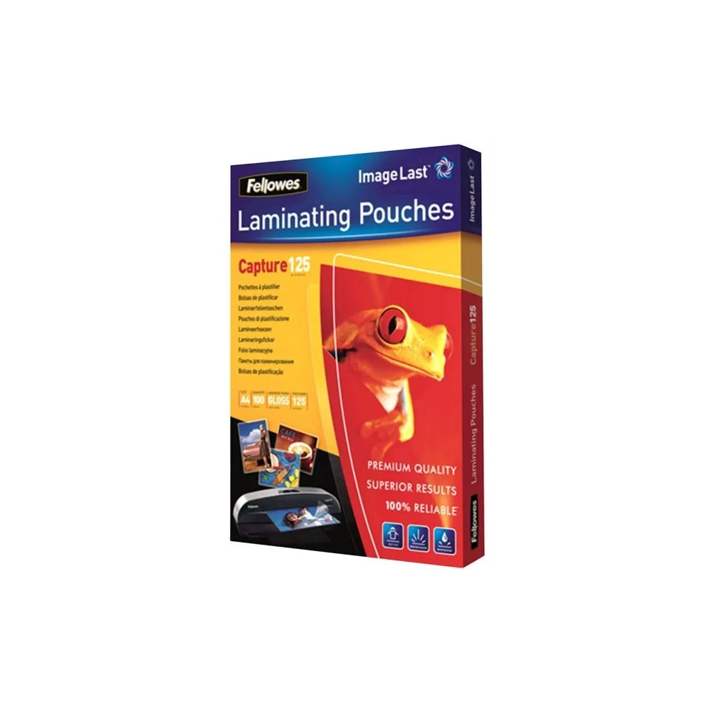 Produktbild för Fellowes Laminating Pouches Capture 125 micron - 100-pack - glättat - A4 - lamineringsfickor