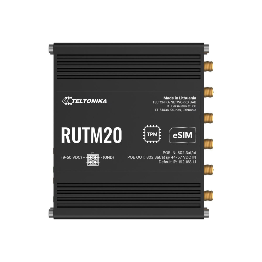 Produktbild för Teltonika RUTM20 - trådlös router - WWAN - Wi-Fi 5, LTE - 5G, 4G, 3G - DIN-skenmonterbar, bordsmonterbar, väggmonterbar