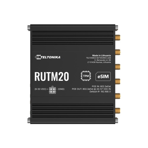 Teltonika RUTM20 - trådlös router - WWAN - Wi-Fi 5, LTE - 5G, 4G, 3G - DIN-skenmonterbar, bordsmonterbar, väggmonterbar - Övrigt inom