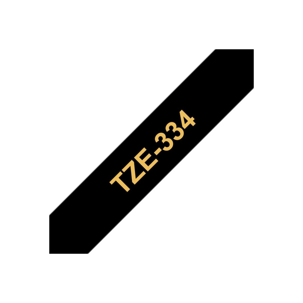 Produktbild för Brother TZe-334 - bandlaminat - 1 kassett(er) - Rulle (1,2 cm x 8 m)