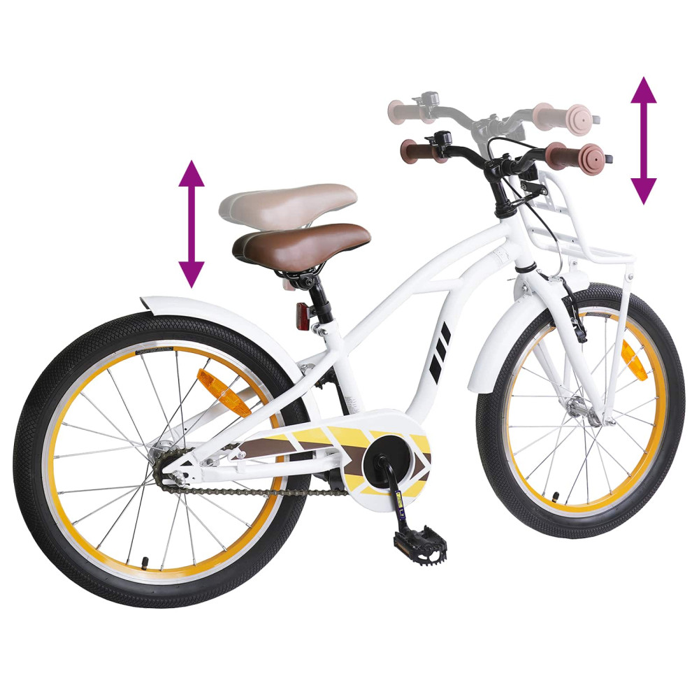 Produktbild för Barncykel 22 Tum för 7-12 år gamla Vit