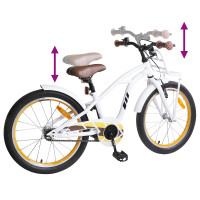 Produktbild för Barncykel 22 Tum för 7-12 år gamla Vit