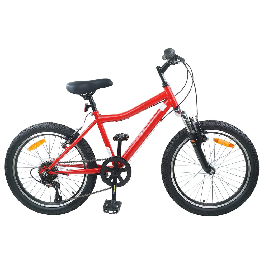 Produktbild för Barncykel 24 Tum 6-Speed för 8-12 år gamla Röd