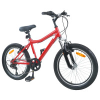 Produktbild för Barncykel 24 Tum 6-Speed för 8-12 år gamla Röd