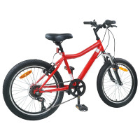 Produktbild för Barncykel 24 Tum 6-Speed för 8-12 år gamla Röd