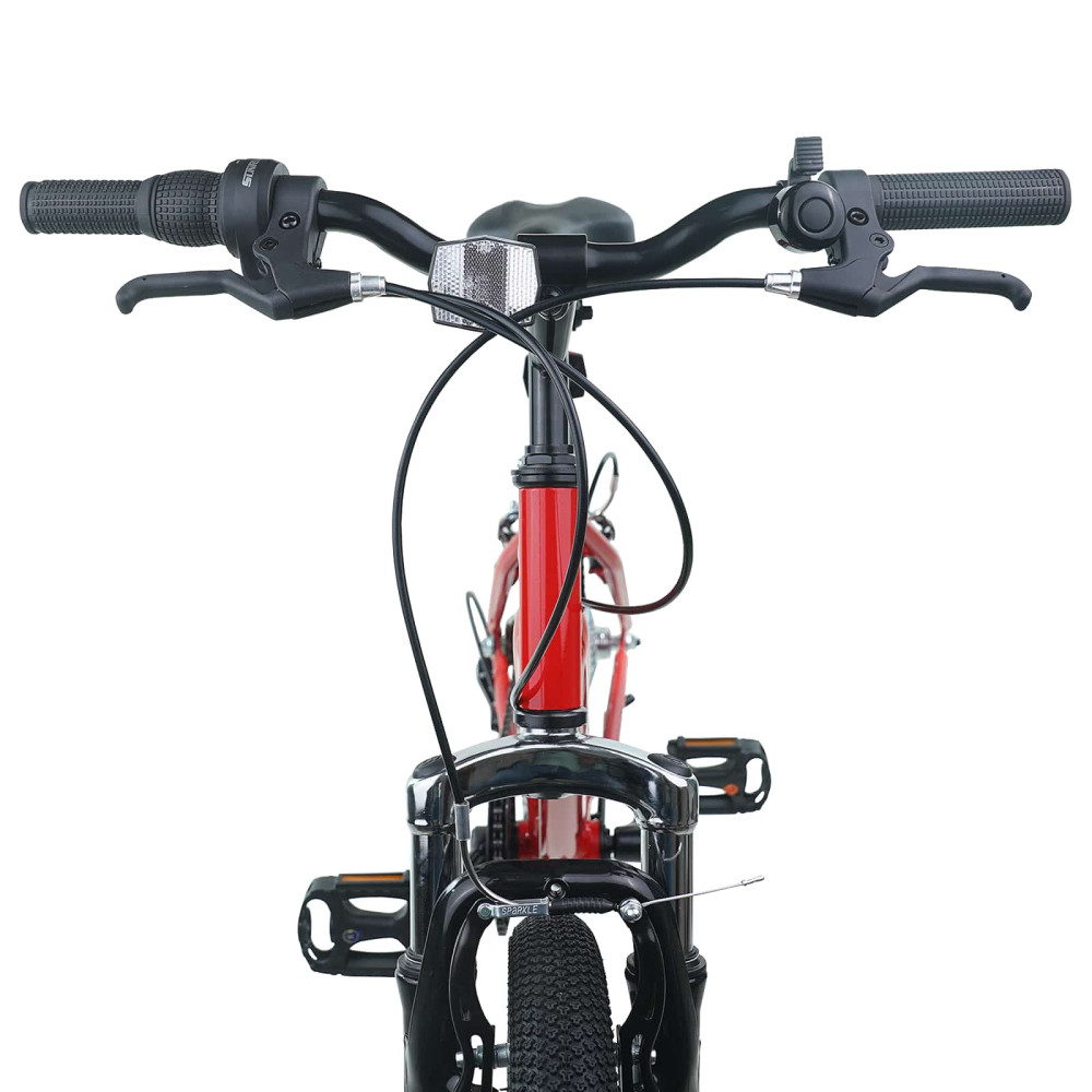 Produktbild för Barncykel 24 Tum 6-Speed för 8-12 år gamla Röd
