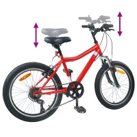Produktbild för Barncykel 24 Tum 6-Speed för 8-12 år gamla Röd