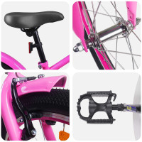 Produktbild för Barncykel 20 Tum för 6-11 år gamla Mörkrosa