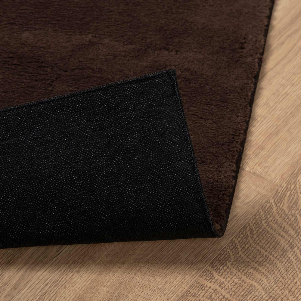 Produktbild för Mellanhög mjuk och tvättbar matta HUARTE Brun 120 x 120 cm