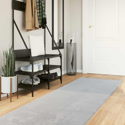 vidaXL Mellanhög mjuk och tvättbar matta HUARTE Grå 80 x 300 cm